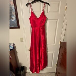 Sequin Hearts Satin Red Dress